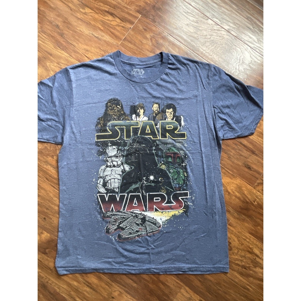 Star Wars Mens Shirt Blue Large Episode V The Empire Strikes Back Soft